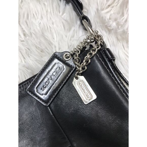 Vintage Authentic Black Classic leather Coach Soho Hippi One Shoulder bag Lg Sz - Picture 6 of 14